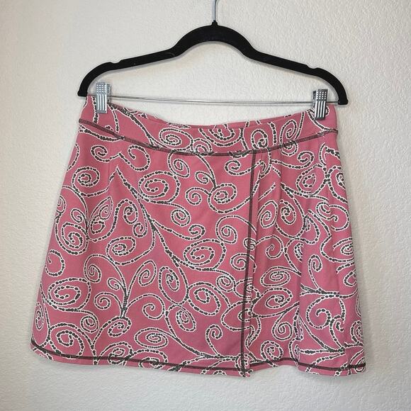 Title Nine Pink Abstract Faux Wrap Athletic Skort Size L Pickleball Golf‎ Hiking - Picture 1 of 6